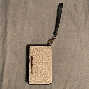 Brahmin black and cream wristlet